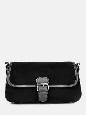 R45041/10 Сумка женская, иск. кожа+натур .замша,250x90x170,черная