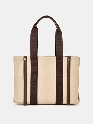  Сумка женская, бежевая, 36x11x25