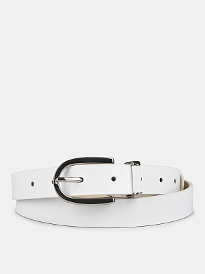 150313P-22217-11 Ремень женский Ralf Ringer,нат ур.кожа,113х2,4см,белый