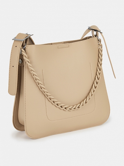 Сумка женская, бежевая, 10*23*26