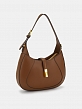  Сумка хобо женская из натуральной кожи, коричневая, 28,5х8х23