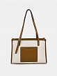 Сумка тоут женская, бежевая, 33*7*23