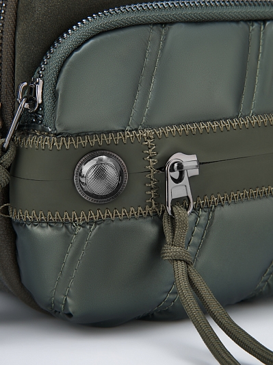 Сумка женская с натуральной замшей, зеленая, 23*7*16