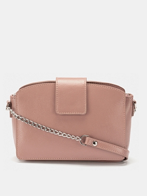 Сумка женская из натуральной кожи, розовая, 21х13х10