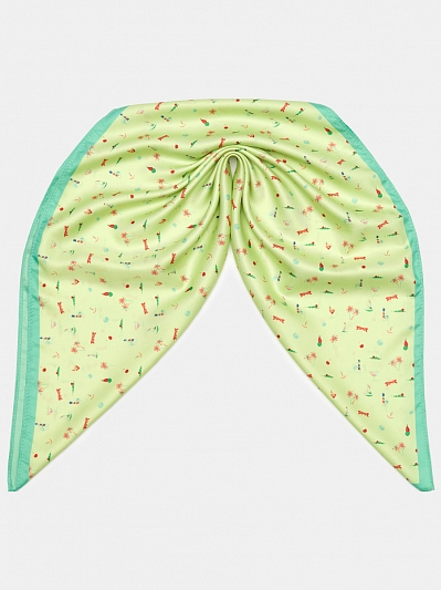 170312P-17497-14_Н Платок женский,100%полиэстер ,55*55, салатовый