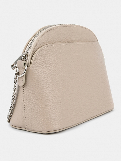 Сумка женская из натуральной кожи, бежевая, 22х17х9