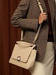 Сумка женская из натуральной кожи, бежевая, 32x10x12,5