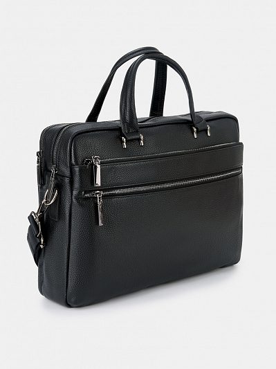 АУГС329600 Сумка мужская натуральная кожа ,400x120x290,черная