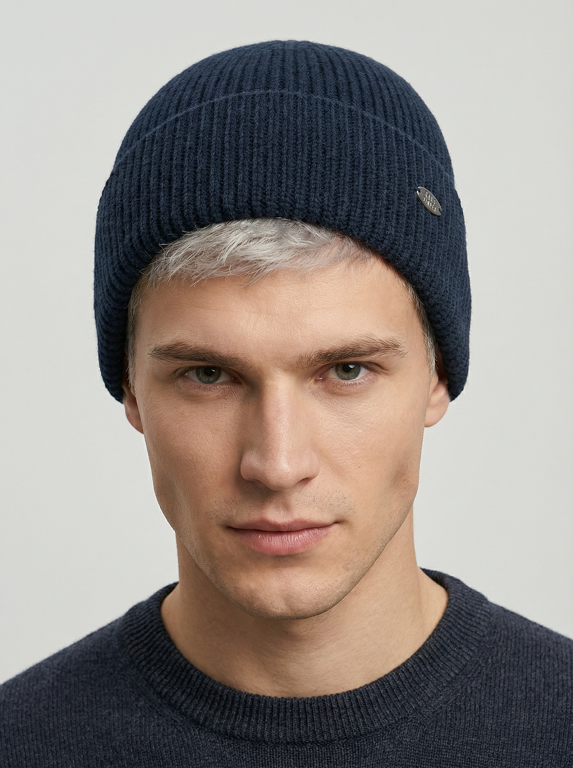 АУГЧ090400_Н Шапка мужская Ralf Ringer50%ви искоз,10%кашемир,40%нейлон,син