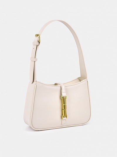 Сумка женская из натуральной кожи, белая, 24х7х16,5