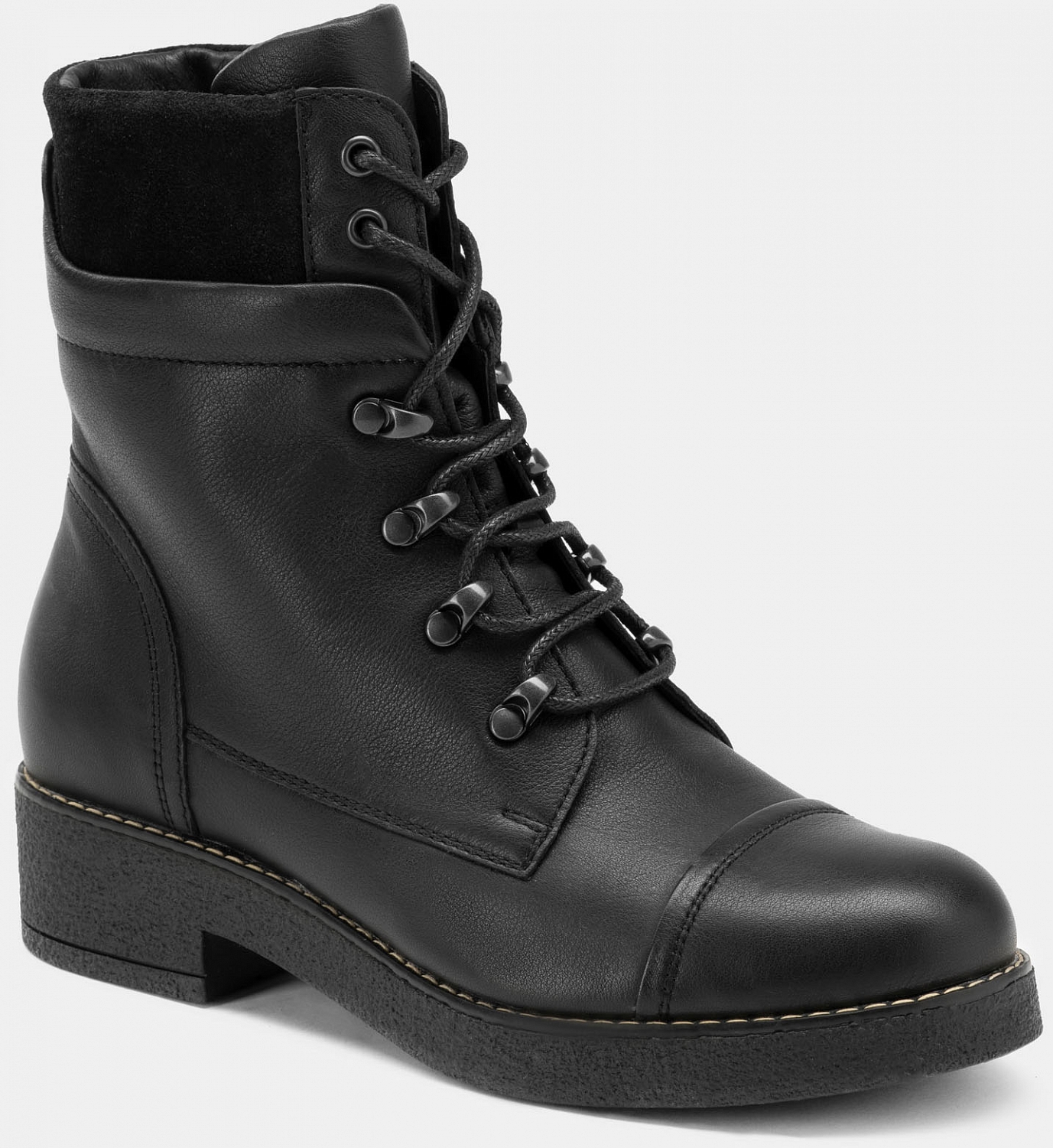 Высокие ботинки женские ALFA (цвет черный, натуральная кожа) — купить поцене 5990 р. в интернет-магазине RALF RINGER