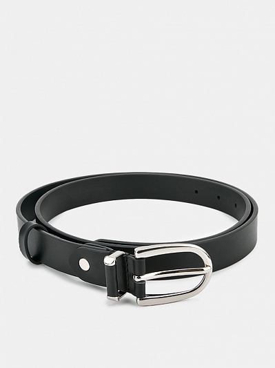 АУГР095900 Ремень женский Ralf Ringer,нат ур.кожа,115х2,4,черный