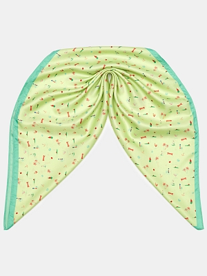 170312P-17497-14_Н Платок женский,100%полиэстер ,55*55, салатовый