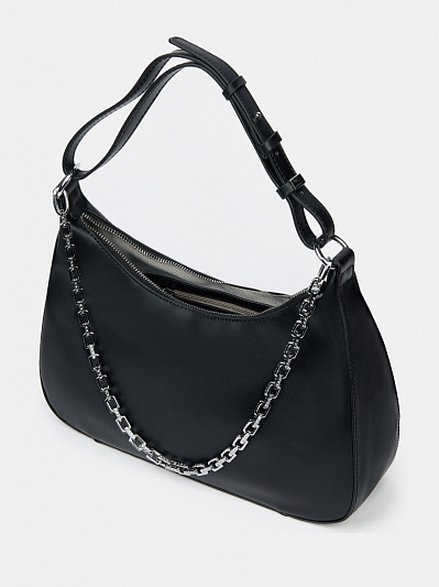 Сумка багет женская, черная, 31*9*23 