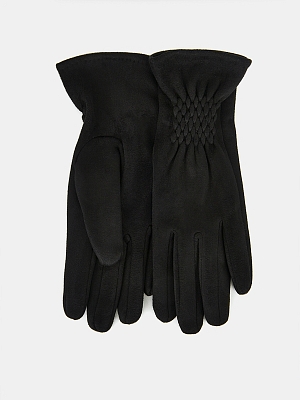 RH22-1_Н Перчатки жен. 100%искусствен ная замша черные