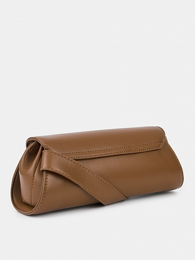  Сумка багет женская, коричневая, 25*10*10