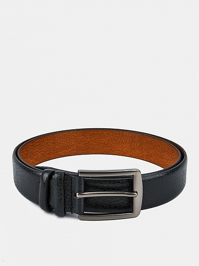 АУГР091300 Ремень мужской натур.кожа, 115-125см,черный