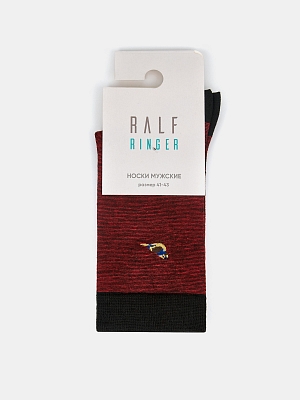 АУОН059700 Носки муж.хлоп.1пар20см р27 с конр.пятк и носк.бордовые