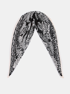 LSZ34-090-01 Платок женский,50%шелк,50%вис коза,70х70см,черный