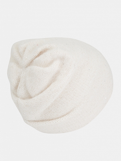 Шапка женская с ангорой 60%, белая