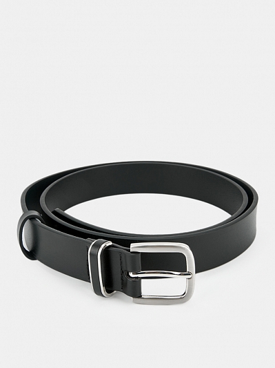 АУГР098800 Ремень женский Ralf Ringer,нат ур.кожа,115х2,8,черный