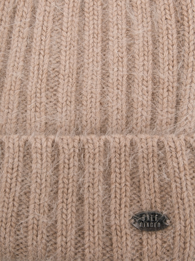 Шапка женская с ангорой, бежевая