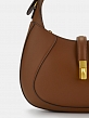  Сумка хобо женская из натуральной кожи, коричневая, 28,5х8х23