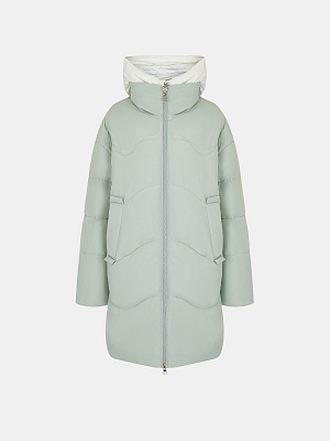 АУОЧ038300 Полупальто женское,полиэстер, длина 90,серо-голубое