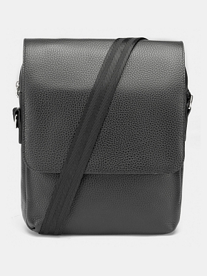 АУГС243800 Сумка мужская  нат.кожа 250х300х70 черная