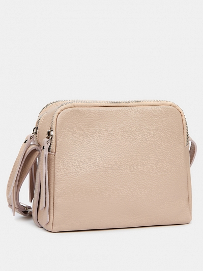 F5018/515 Сумка жен.,нат.кожа 22х19х9 пудровая