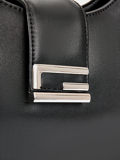 Сумка хобо женская, черная, 31x7x17