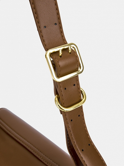  Сумка багет женская, коричневая, 25*10*10