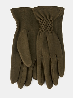 RH22-27_Н Перчатки женские Ralf Ringer искусств.замша,б/р,оливковые