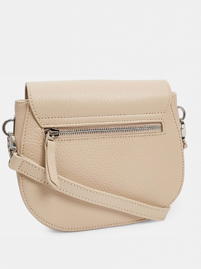 Сумка женская из натуральной кожи, бежевая, 19*13*6