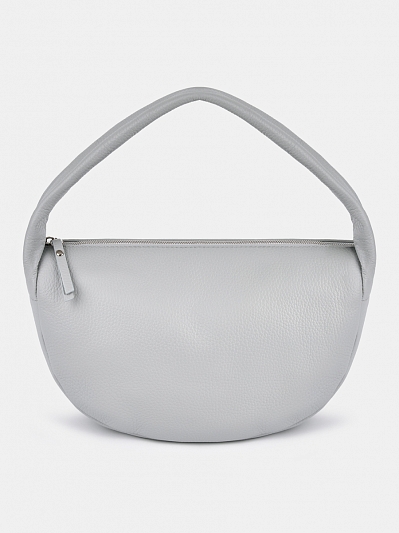 Сумка седло женская из натуральной кожи, серая, 29x9x19