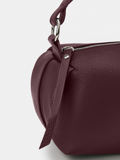  Сумка женская из натуральной кожи, бордовая, 30х12х14