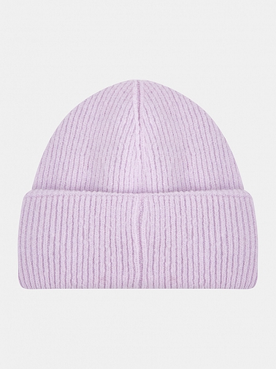 Шапка женская с шерстью, сиреневая