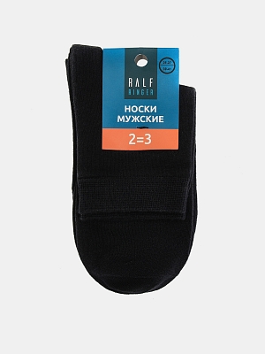АУОН052300_Н Носки мужские (3 пары)р.25-27 80%хлопок,15%п/а,5%эл,черные