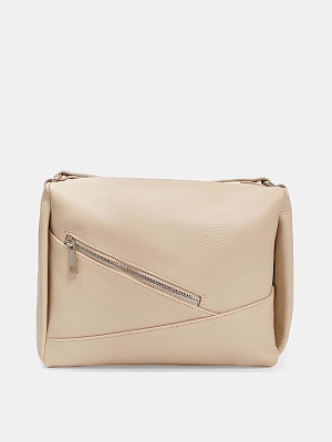 Сумка женская из натуральной кожи, бежевая, 26*23*9