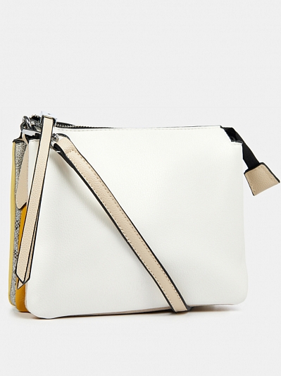 Сумка женская, лимонно-белая, 22*17*5 