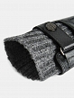 LB-0981L-RF-black-6.5_Н Перчатки жен.нат.кожа70%шерсть ,30% акрил р.6,5 черный/серый