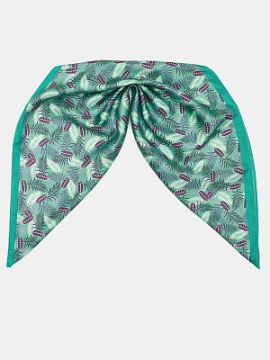 170312P-17493-14_Н Платок женский,100%полиэстер ,55*55, зеленый