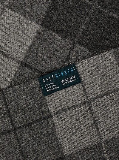 АУГШ112500 Шарф мужск.Ralf Ringer5%шерсть ,80%вискоз,15%нейлон30*180,сер