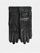 LB-0981L-RF-black-6.5_Н Перчатки жен.нат.кожа70%шерсть ,30% акрил р.6,5 черный/серый