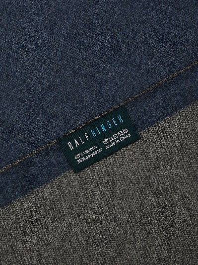 АУГШ112200 Шарф мужск.Ralf Ringer65%в искоза35%полиэстер,30*180,син