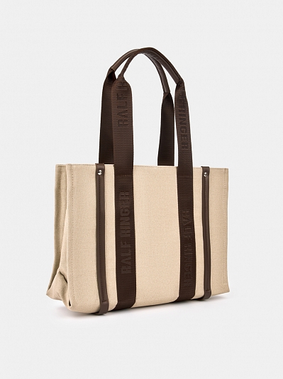  Сумка женская, бежевая, 36x11x25