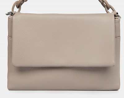 21105/33 Сумка женская,иск.кожа,BAGGINI 28*23*7  темно-бежевая