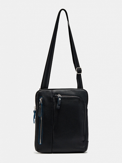 АУГС190500 Сумка мужская нат.кожа 290*220*30 черная