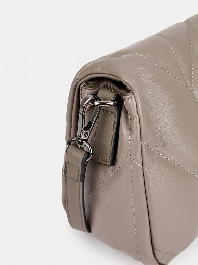 Сумка женская, серо-бежевая, 6x25x20