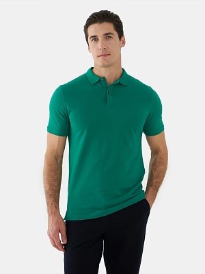 RR-03-GREEN_Н Футболка - поло мужская 100% хлопок , зеленая